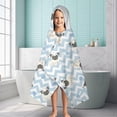 thumbnail image 6 of Pug and Footprints Hooded Bath Towel，60"x35" for Ages 3 To 12 Kids, Quick Dry Lightweight Soft Microfiber Hood Beach Towel Cover Up for Kids, 6 of 7