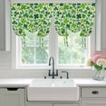 thumbnail image 4 of St. Patrick's Day Tie Up Curtains 45 Inches Long, Kitchen Window Curtains Over Sink, Vintage Spring Green Lucky Irish Clovers Small Window Curtains Shade Balloon Curtains Valances for Bedroom 34"x45", 4 of 8
