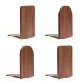 thumbnail image 2 of Monyance bookends shelves Vintage Wooden Bookends w/ Metal Base - Black Walnut(5.12X3.15X2.76Inches), 2 of 10