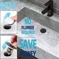 thumbnail image 3 of Universal Bathroom Sink Stopper, Pop Up Sink Stopper with Basket Hair Catcher, Anti Clogging Sink Drain Filter for 1.06"-1.65" Drain Holes, 3 of 14