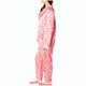 thumbnail image 3 of Puntoco Conjuntos de pijama cómodos para mujer, cárdigan con cuello informal y estampado a la moda, conjunto de pijama para estar en casa con puños de felpa, 3 of 4