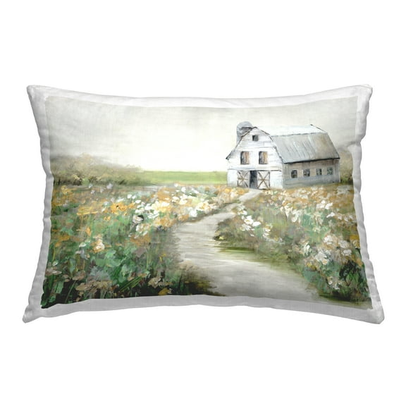 Stupell Industries Farmyard Path to Barn Decorative Printed Throw Pillow Design by Sally Swatland.
