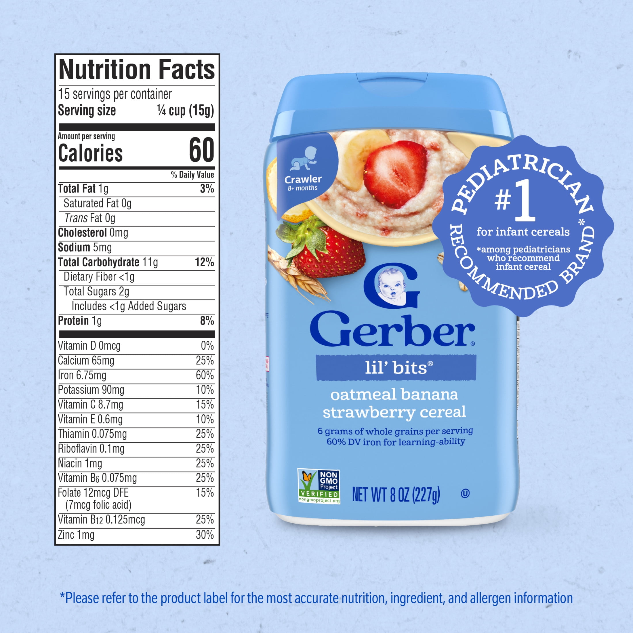 (3 pack) Gerber Stage 3 Baby Food, Oatmeal Banana Strawberry Cereal, Baby Oatmeal Cereal 8 oz