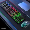 thumbnail image 2 of T13 3pcs / Set Teclado con cable USB 2400DPI Ratones Mouse Pad Combos Kit (Negro) Tmvgtek Para Estrenar, 2 of 9