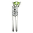 thumbnail image 3 of Clara Pucci 14K White Gold 1.66 Natural Peridot Engraveable Engagement Ring + Wedding Band Set, 3 of 7
