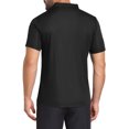 thumbnail image 3 of CAMISAS DE NEGOCIO DE MANGA CORTA DE COLOR SÓLIDO PARA HOMBRES CON CUELLO PUNTA Y BOTONES L Negro Brillante, 3 of 5
