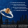 thumbnail image 2 of Gem Stone King 10K Two Tone Gold Brown Tiger Eye and White Moissanite Engagement Ring for Women | 1.71 Cttw | Oval 8X6MM | Gemstone Birthstone | Size 6, 2 of 7