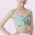 thumbnail image 2 of Gelikeya Girls Sports Bras Size 11-14 Spaghetti Straps Seamless Traing Bras Soft and Comfortable Cotton Underwear Camisole Bralettes(Teens, X02 Green, 11-14 Years), 2 of 5