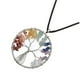 thumbnail image 1 of Colgante de árbol de cristal de piedra triturada collares de joyería de bobinado vida artesanía moda señora péndulo joyería de boda Ropa, zapatos y accesorios Miscelánea Plata (cuerda de cuero) 14g Qarigey AP015254-06, 1 of 1