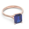 thumbnail image 3 of Diamond-Capitals 2.50 Ct Charming Emerald Cut Blue Sapphire Gemstone Wedding Ring for her 18K Rose Gold Size 4, 3 of 8