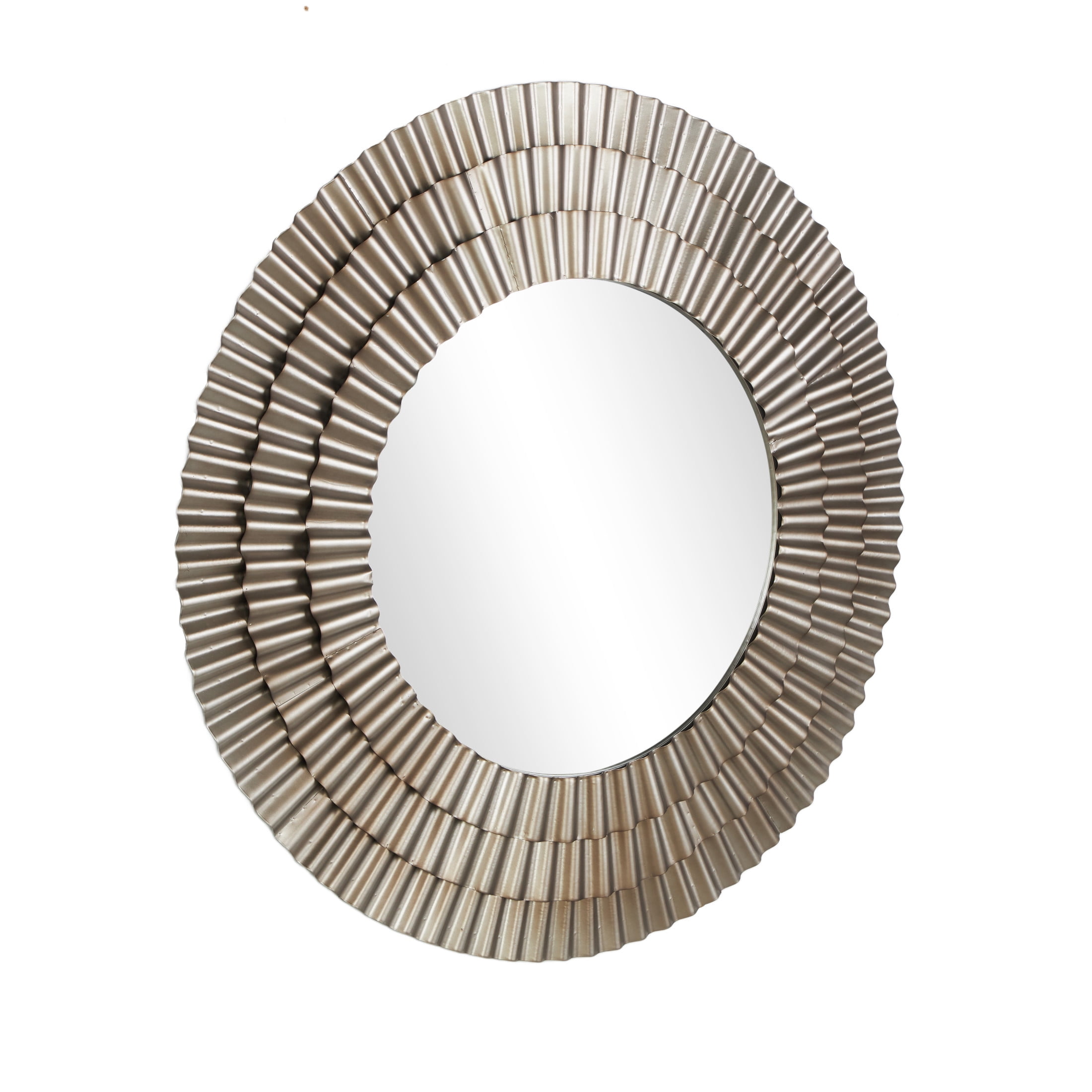 DecMode 42" x 42" Gold Layered Ripple Wall Mirror