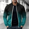 thumbnail image 2 of yillto Lightweight Coat for Men Gradient Full Zipper Causal Elastic Waistband Jackets with Pockets, 2 of 4