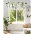 thumbnail image 5 of Valance Curtains for Windows Ombre Green Eucalyptus Leaf Kitchen Curtians Window Treatment Vintage Branch Plant Topper Curtain Rod Pocket Valances for Kitchen Bathroom Living Room 42x12in, 5 of 9