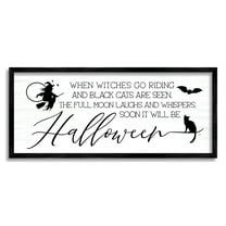 Stupell Industries Halloween Season Phrase Holiday Painting Black Framed Art Print Wall Art, 24 x 10