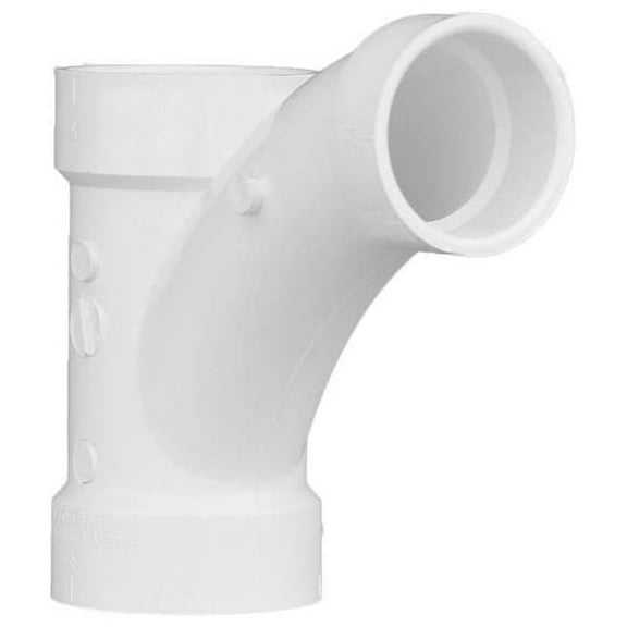 PVC Wye and 45 Degrees  Elbow, Hub, 2 in x 2 in x 1 1/2 in Pipe Size