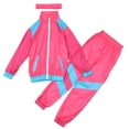 thumbnail image 2 of Grblisyd 80s Outfit for Kids Retro 90s Tracksuit Disco Boys Girls Hip Hop Dance Clothes Unisex Patchwork Jacket Pants Sportswear, 2 of 6