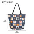 thumbnail image 5 of FORMRS Womens Canvas Tote Bag with Zipper Inner Pocket Shoulder Handbag, Blue Circle Mosaic, 5 of 7