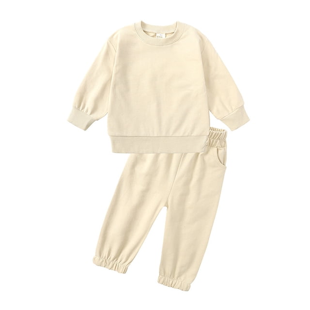 Hiiyo Ensemble de Vêtements pour Garçons, Chandail en Molleton à Col Rond et Pantalon, Décontracté