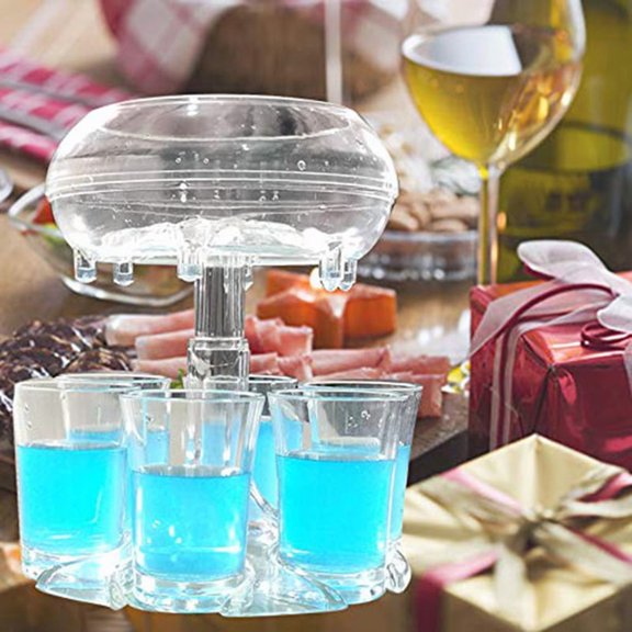 NEW 6 Cups Glass Dispenser and Holder,Cups for Filling Liquids,Multiple Dispenser,Bar