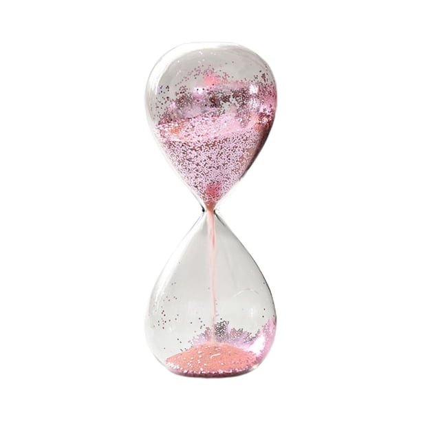 Temporizador de reloj de arena, temporizador de yoga, relojes de arena decorativos hechos a mano con lentejuelas para amigos Rosa