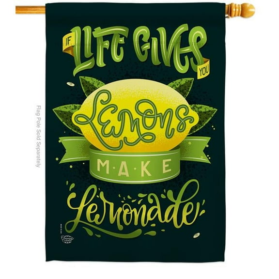 Ornament Collection H192264-BO Life Gives Lemons Food Fruit 28 x 40 in. Double-Sided Decorative Vertical House Flags for Decoration Banner Garden Yard Gift