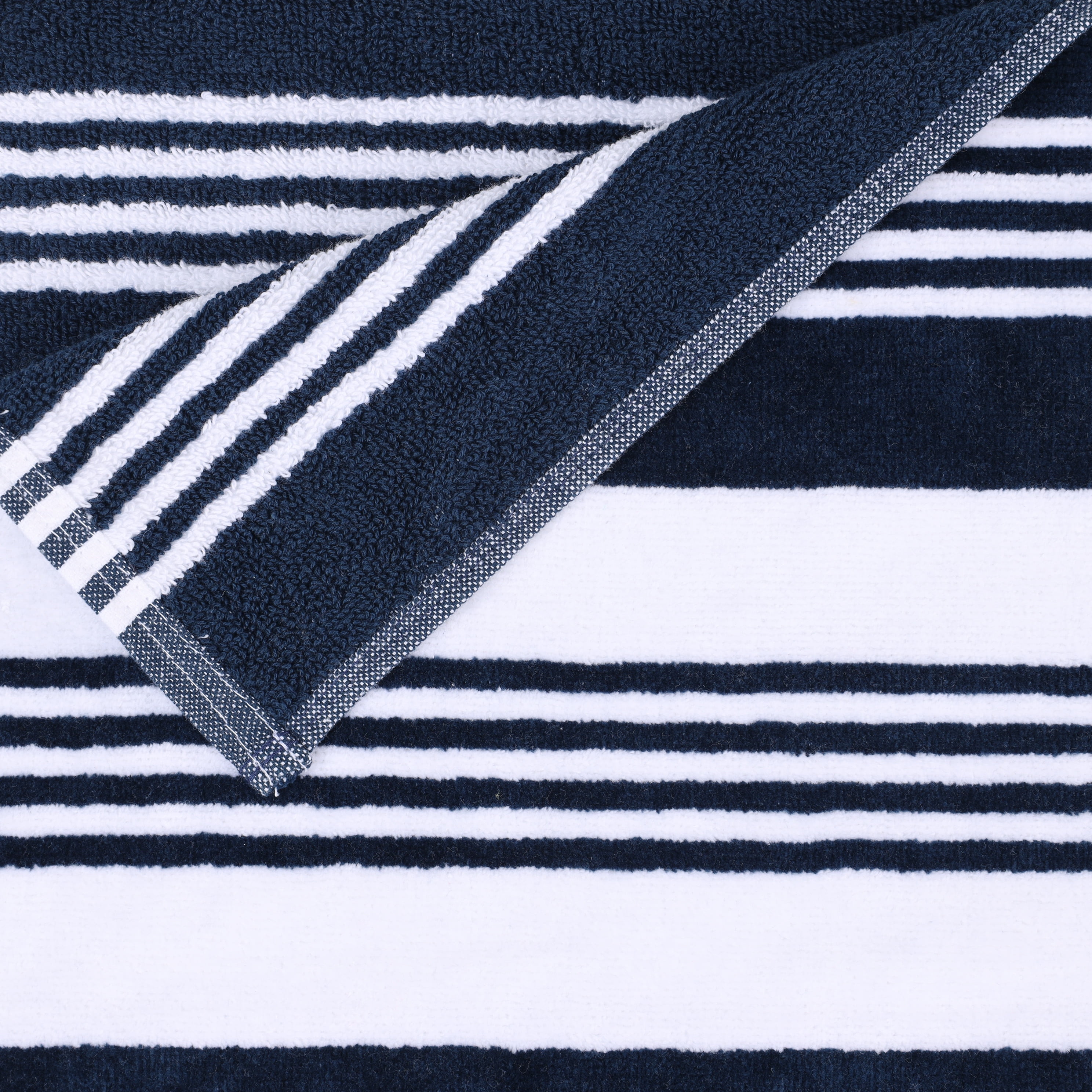 100% Cotton Maui Striped  Oversized Cotton Beach Towel , Mauist Blue by Blue Nile Mills