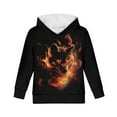 thumbnail image 6 of DISNIMO Fire Wolf Hoodie Kids Hooded Sweatshirts Boys and Girls Matching Hoodies Pullover Sweatshirt with Pockets Child Streetwear Hoodie Size 11-13 Teenage Girl Fall Clothes Black, 6 of 7