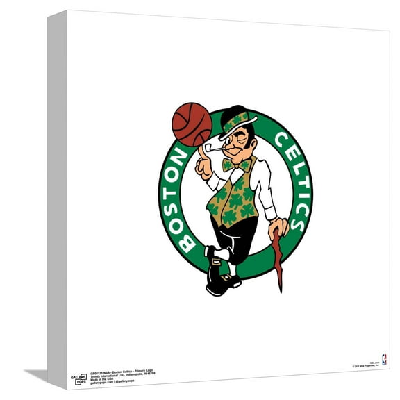 Gallery Pops NBA Boston Celtics - Primary Logo Canvas Wall Art, Unframed Version, 12" x 12"