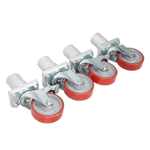 Patas de escenario Prox XSQ-10W StageQ con bloqueo de frenos de 10 pulgadas de altura con ruedas de goma y acero de 5 pulgadas | Juego de 4