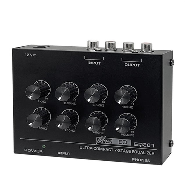 Preamp EQ207 7 Band Equalizers Sound Modifiers DC12V Power Input Audio Mixer Us Plug,1 x Sound Mixing Console,Black