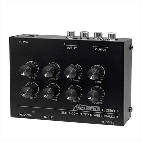 Preamp EQ207 7 Band Equalizers Sound Modifiers DC12V Power Input Audio Mixer Us Plug