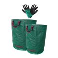 thumbnail image 3 of Bolsas de desecho de patio de reutilizables 32 galones y 72 galones con guantes de jardinería de gran capacidad bolsas de hoja de césped, 3 of 8