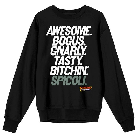 Fast Times At Ridgemont High Spicoli Speech Men's Black Crew Neck Sweatshirt-Small