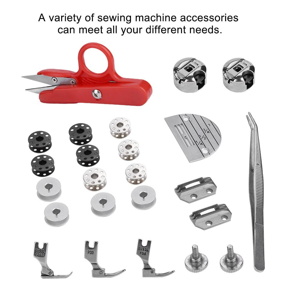 Tebru 27pcs Industrial Flat Bed Sewing Machine Accessories Regular