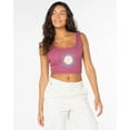 thumbnail image 2 of Roxy Women's Mele Script Cropped Ribbed Tank Top Tee T-Shirt (X-Small, Burgundy), 2 of 6