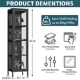 thumbnail image 3 of Display Cabinet with Glass Doors, 4-Tier Storage Shelves with 3-Side Tempered Glass, 3 Adjustable Shelves Collectibles Toys Organizers Rack, Display Shelf & Bookshelf, Black, 3 of 10