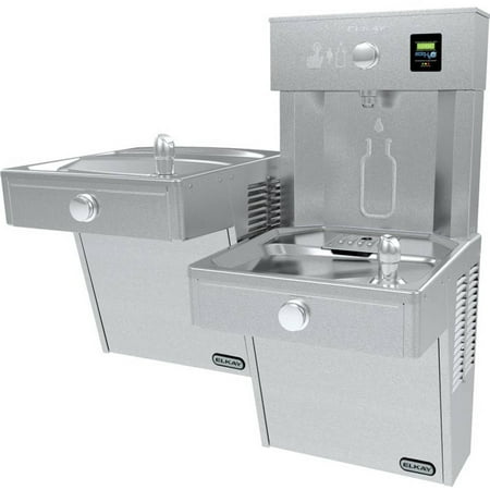 Bi Level Filter - Elkay LVRCTL8WSK Filtered Vandal-Resistant EZH2O Bottle Filling Station with Bi-Level Vandal-Resistant Cooler