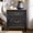 Charcoal, variant on HULALA HOME Fluted End Table with Solid Wood Legs, Farmhouse 2 Drawers End Table with Charging Station, Acorn