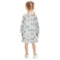 thumbnail image 3 of Girls' long-sleeved dress Cute Cartoon Rabbits Girls' A-line dress with ribbed cuffs Soft and comfortable, 3 of 6