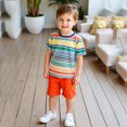 thumbnail image 7 of YUEHUA Toddler Girl Two-Piece Set Floral Print Short Sleeve Top and Shorts Outfit Summer Playdate Clothes Cute & Comfy,Size 3-4 Years, 7 of 7
