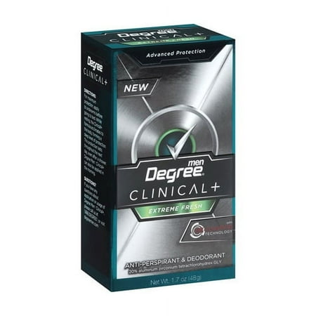 Degree Men Clinical Plus Antiperspirant And Deodorant, Extreme Fresh - 1.7 Oz, 3 Pack