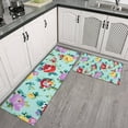 thumbnail image 2 of Pioneer Flower Floral Print Pattern Kitchen Rugs Sets Of 2,Anti Fatigue Kitchen Mat Rugs Non Slip Washable,Decorative Kitchen Floor Mats for Kitchen,Sink,Laundry,17"x30"+17"x47", 2 of 7