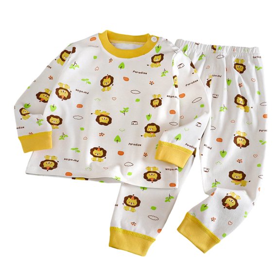 Duqingm Toddler Baby Boy Clothes Fall Winter Sweatshirts Long Sleeve Tops Pant 2Pc Sets Toddler Outfit For Boys (Yellow,6-12 Months)