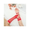 thumbnail image 6 of INSPIRE CHIC Women's Fishnet Glove Elastic Lace Elbow Length Fingerless Gloves with Finger Loop One Size Red, 6 of 7