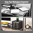 thumbnail image 6 of Mind Reader File Storage Drawers, Desk Organizer, Multi-Purpose, Crafts, 11"L x 14"W x 11"H, Black, 6 of 8