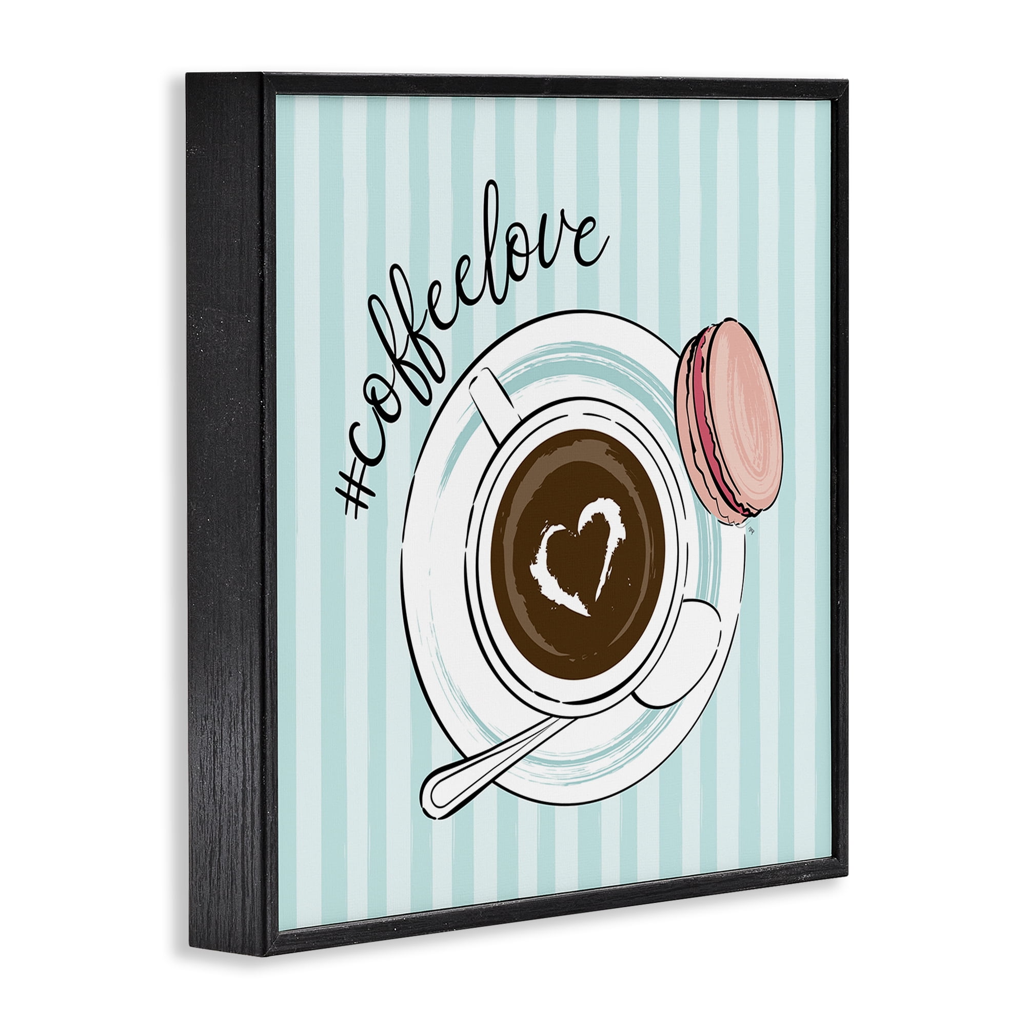 Stupell Industries Coffee Love Hashtag Black Framed Giclee Art, design by Martina Pavlova