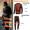 thumbnail image 2 of Liwarace Heating Mens Thermal Underwear Winter Full Body USB Electric Heated Fleece Warm, 2 of 13