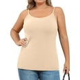 thumbnail image 1 of ORUYROP Cotton Shelf Bra Camisoles Adjustable Spaghetti Strap Tank Tops Scoop Neck Layer Cami S- 5X, 1 of 7