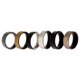 thumbnail image 1 of Juego de anillos de silicona para boda BR con borde de 8 mm - Negro de ROQ para hombres - Anillo de 6 x 8 mm, 1 of 1