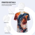 thumbnail image 3 of Zufioo Sunset Ocean Watercolor Dolphin Print Men's Baseball Short Sleeve, Moisture Wicking Button-Down Hip Hop Tee-4X-Large, 3 of 7
